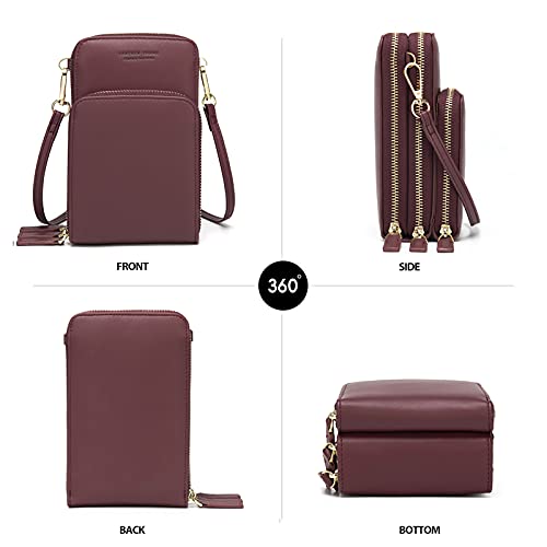 My Friday myfriday Small Crossbody Cell Phone Bag for Women, Mini Over Shoulder Handbag Purse with Credit Card Slots - Image 2