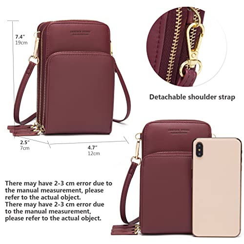 My Friday myfriday Small Crossbody Cell Phone Bag for Women, Mini Over Shoulder Handbag Purse with Credit Card Slots - Image 3