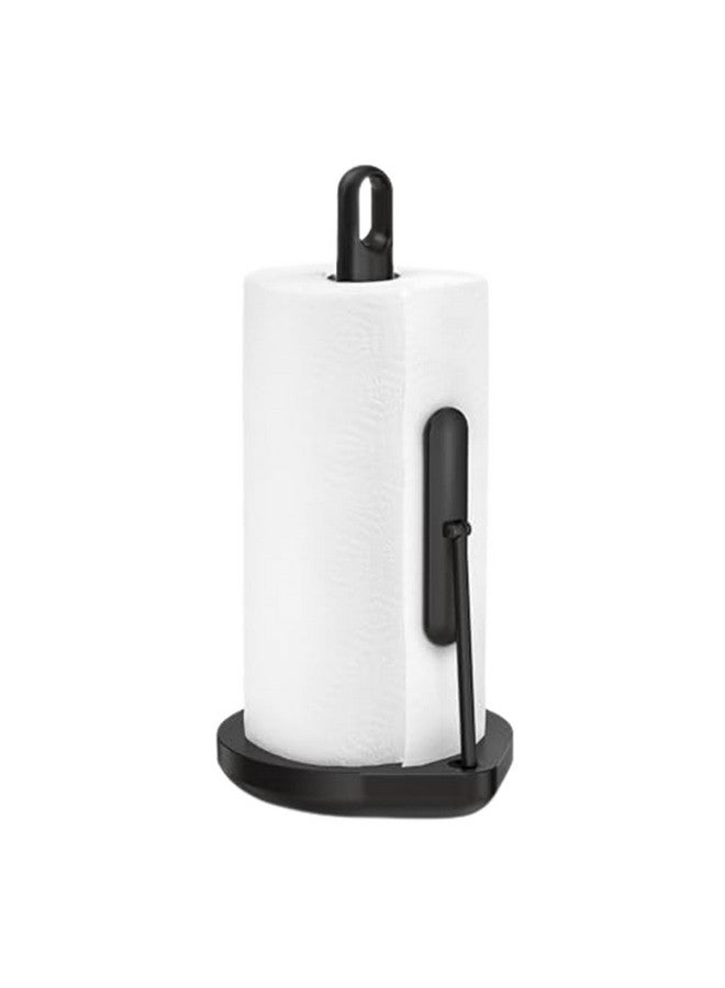 simplehuman Tension Arm Standing Paper Towel Holder, Heavy-Duty, Easy One-Handed Tear, Countertop Kitchen Paper Towel Dispenser, Black Stainless Steel - Image 1