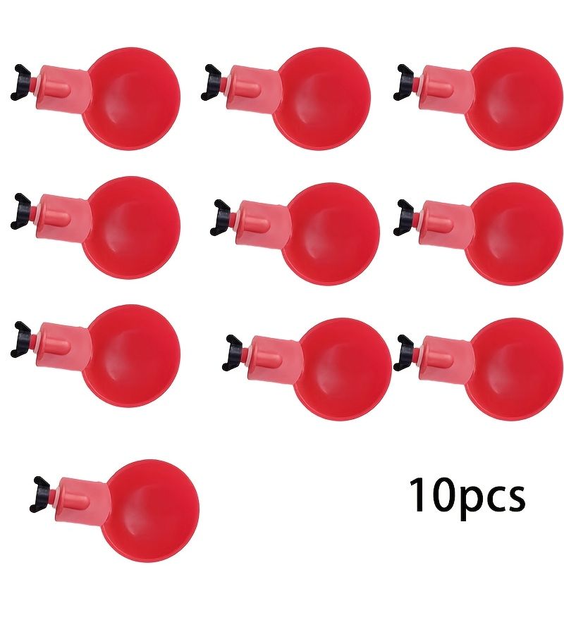 10 Pcs Automatic Chicken Water Cups Poultry Drinkers With Drill Bits For Bird Duck Quail - Image 1