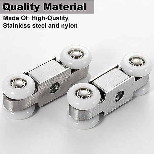 AWEN 2pcs 4-Wheel Stainless Stee Hanging Wheel Suitable fo Sliding Doors in Halls and Kitchen cabinets wadrobe Sliding Door（Wheel 23mm/0.9"） - Image 5