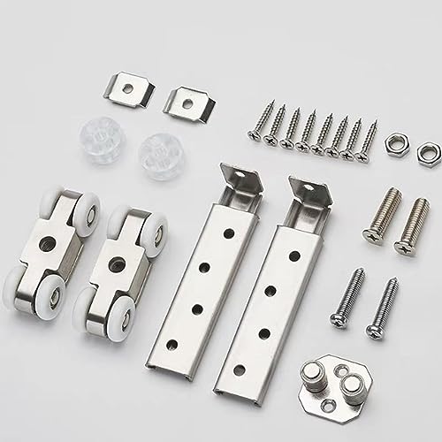 AWEN 2pcs 4-Wheel Stainless Stee Hanging Wheel Suitable fo Sliding Doors in Halls and Kitchen cabinets wadrobe Sliding Door（Wheel 23mm/0.9"） - Image 3