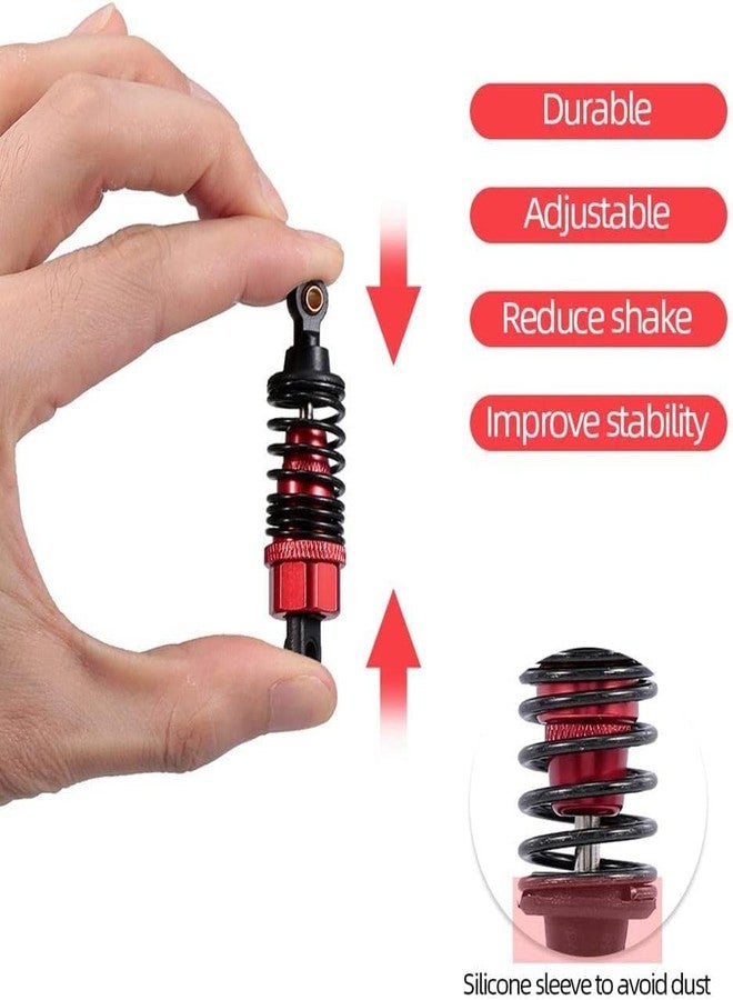 UURCSKY RC Car Shock Absorber, Aluminum 68mm Shock Absorber Oil Adjustable Damper For 1/10 Drift RC Car Hpi Hsp Losi Axial Tamiya RedcatType Axial SCX10 TRX4 D90 HSP HPI upgraded part(Red) - Image 4