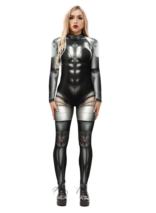 Sumtory Women Robot Armor 3D Print Bodysuit Halloween Costumes Cosplay Jumpsuits S - Image 1
