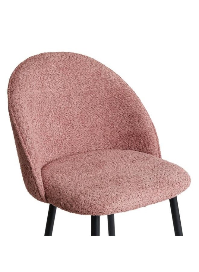 شينيل طقم من كرسيين بار عصريين - لون وردي/بنفسجي مع مسند ظهر ومسند للقدمين - كراسي بارتفاع مناسب للمطبخ وبار المنزل - Image 5