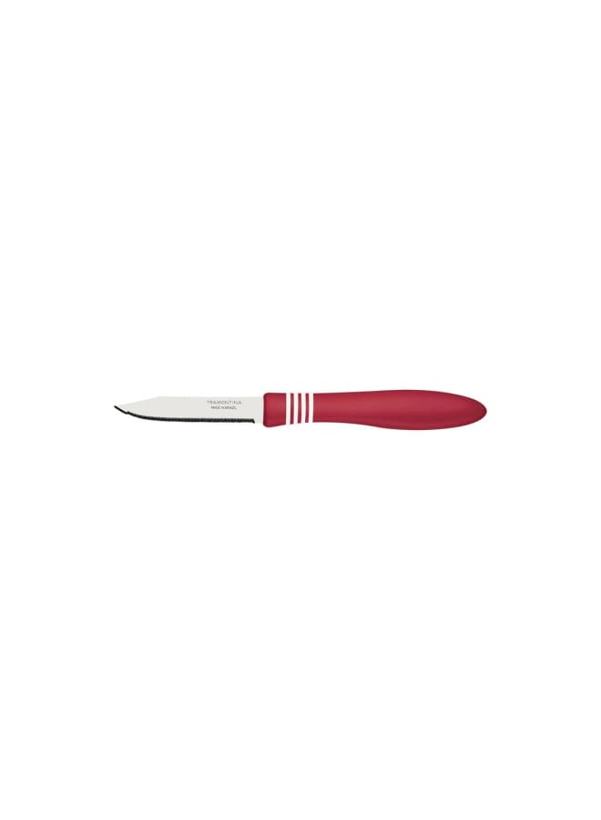 TRAMONTINA Cor & Cor Paring Fruit Knife – Stainless Steel Blade with Ergonomic Polypropylene Red Handle – Sharp, Durable, and Precise for Peeling and Cutting Fruits and Vegetables – 1 Piece - Image 2