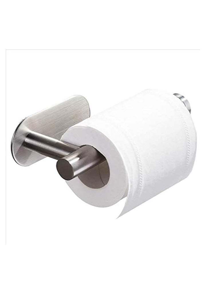 Toilet Paper Holder, 3M Toilet Paper Holder no Drilling for Bathroom and Washroom, SUS304 Stainless Steel Brushed Nickel (Silver), DG-TPA22 - Image 1