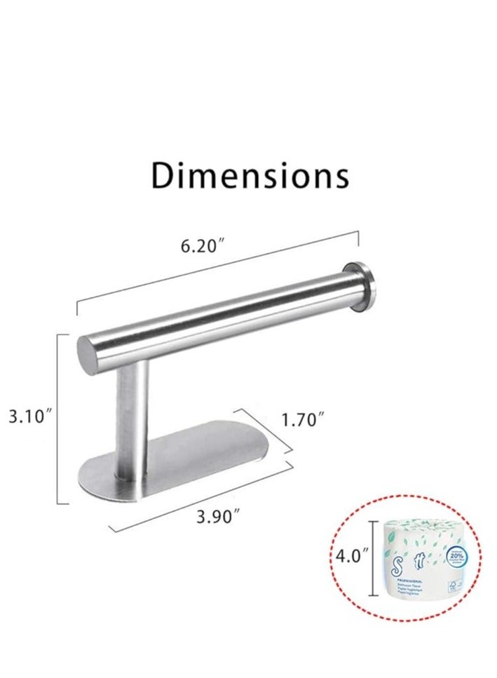 Toilet Paper Holder, 3M Toilet Paper Holder no Drilling for Bathroom and Washroom, SUS304 Stainless Steel Brushed Nickel (Silver), DG-TPA22 - Image 2