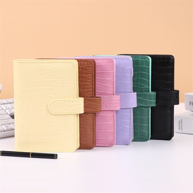 Crocodile Pattern Set Macaron Notebook Budget Notepad Hand Ledger Wallet Loose-Leaf Book - Image 2