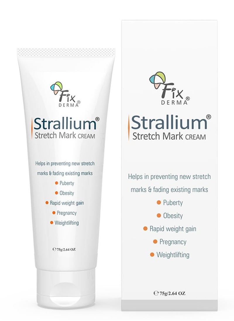 FIXDERMA Fixderma Strallium Stretch Mark Cream, Removes Pregnancy stretch marks, Scar removal and Moisturizing Cream, Stretch mark remover for Stomach, thighs & all body parts- 75g  - Image 1