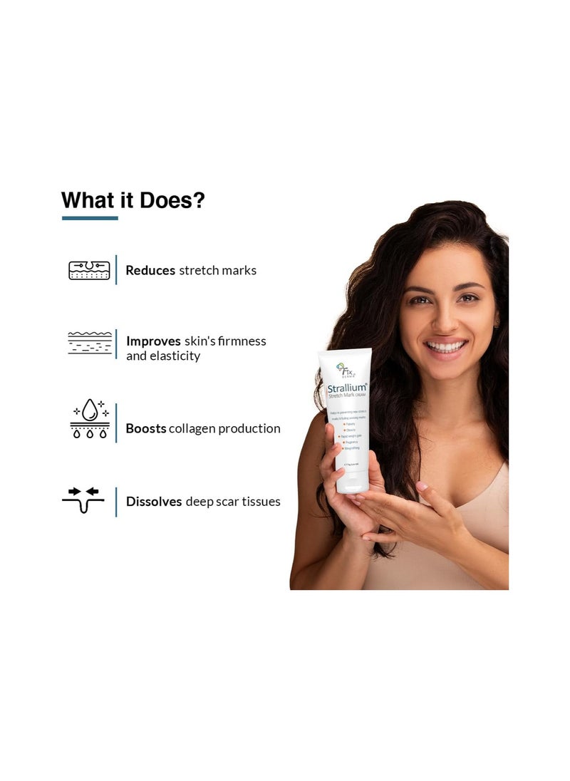 FIXDERMA Fixderma Strallium Stretch Mark Cream, Removes Pregnancy stretch marks, Scar removal and Moisturizing Cream, Stretch mark remover for Stomach, thighs & all body parts- 75g  - Image 3
