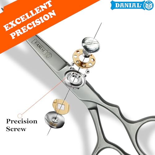 DANIAL High Carbon Razor Cut Stainless Steel Hair Cutting Scissors - Professional Barber Scissors for Men and Women - Ideal for Beard, Moustache, and Nose Trimming 7 INCH (SATIN) - Image 4