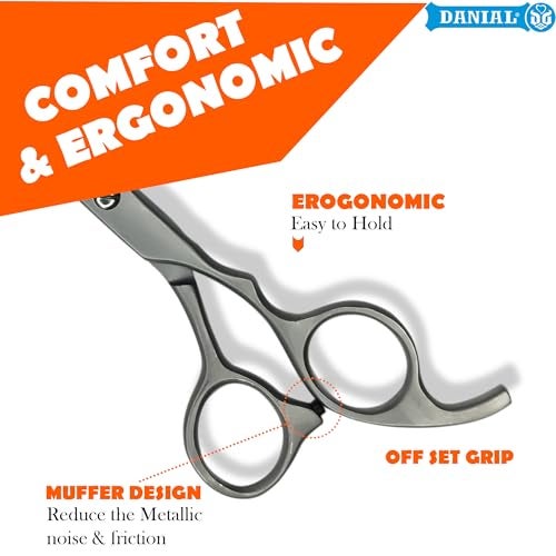 DANIAL High Carbon Razor Cut Stainless Steel Hair Cutting Scissors - Professional Barber Scissors for Men and Women - Ideal for Beard, Moustache, and Nose Trimming 7 INCH (SATIN) - Image 2