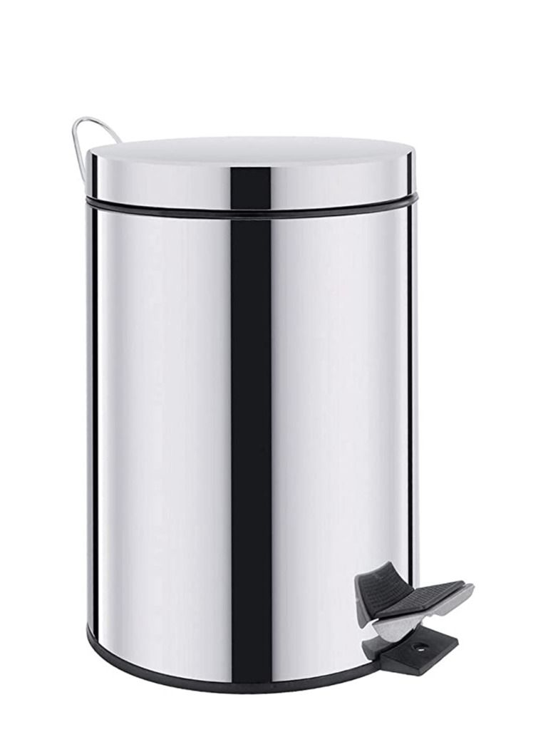 Turkish  waste basket stainless steel, trash bins with pedal 8 liters - Image 1