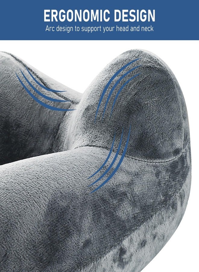 XhjzgcTech 1 PcsInflatable Travel Pillows for Sleeping Airplane Inflatable Neck Pillow for Traveling Pillow Inflatable Travel Neck Pillows for Airplanes Sleeping, Train, Car, Office, with Eye Masks, Earplugs - Image 4