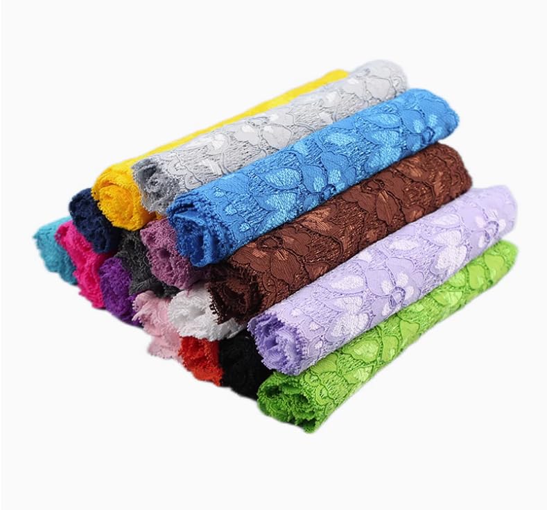 Zthread 6.2 Inch Stretch Lace Trims Floral Embroidered Elastic Fabric for Garment and DIY Craft Supply by 5 Yards (Navy Blue) - Image 5