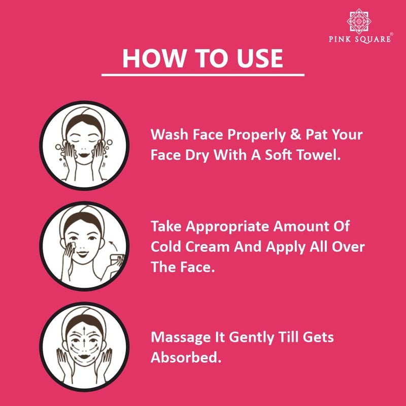 Pink Square Light Moisturizing Cold Cream NonSticky Nourishing Cold Cream with Olive Oil Vitamin E for winter 24Hr Moisture Lock for Dry Skin Pack of 2 of 100 Grams 200 Grams - Image 3