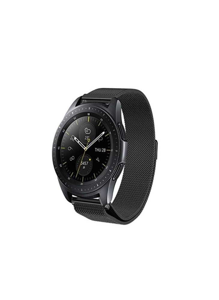 Generic - 20mm Milanese Loop Watch Band Magnetic Closure Mesh Stainless Steel Replacement Strap for Samsung Gear S2 Classic / Galaxy Watch 42mm / Amazfit bip - Black - Image 1