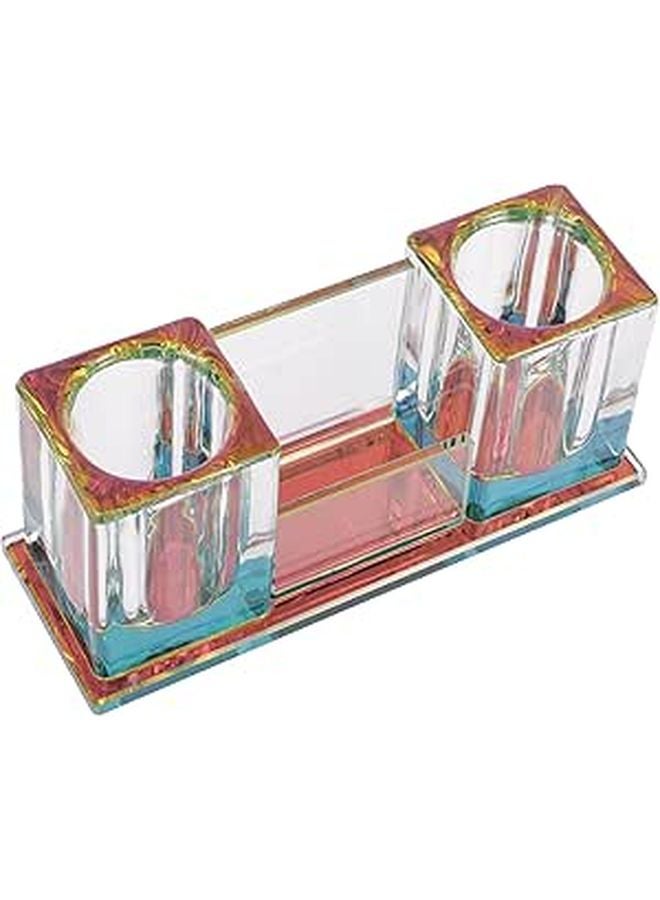 Purple Acrylic Desktop Microphone Stand with 2 Slot Storage Base for Karaoke KTV Use - Image 1