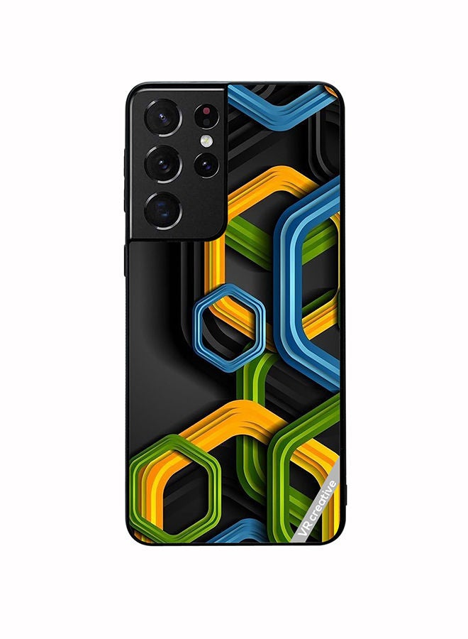 VR CREATIVE Protective Case Cover For Samsung Galaxy S21 Ultra 5G Abstract Design Multicolour - Image 1
