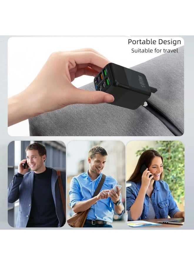 USB C Plug Fast Charging, 150W Fast Charger Plug, 6-Port Charger (3PD Type C port+3QC USB A port), UK wall charger charging plug, compatible with iPhone 11/12/13/14/15 series/XS/XR/SE/8/iPad - Image 5