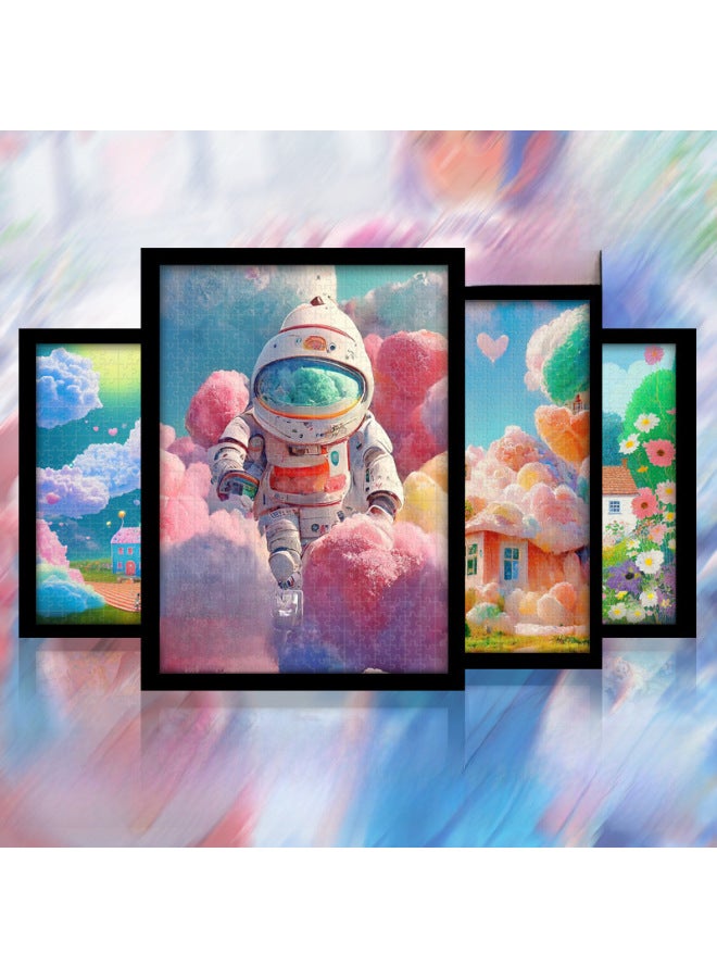 Deai Wai Jigsaw Puzzle 1000 Pieces Adult Cure Department Cute Pet Difficulty Landscape Hanging Ornaments High-grade Gift Box-Color:[gift Box] Short Three-color Cat/75*50cm  - Image 2