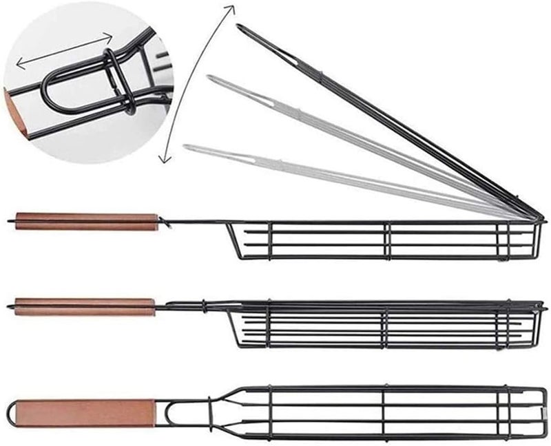 KRUPAVI Kebab Grilling Basket & Grilling Skewers Stainless Steel - Kabob Grilling Baskets set of 1 Metal BBQ Basket. Kabob Basket for Veggies, Jumbo Shrimps, Onion, Fish, Chicken and Meat Grill Baskets- Grilling Baskets - Image 2