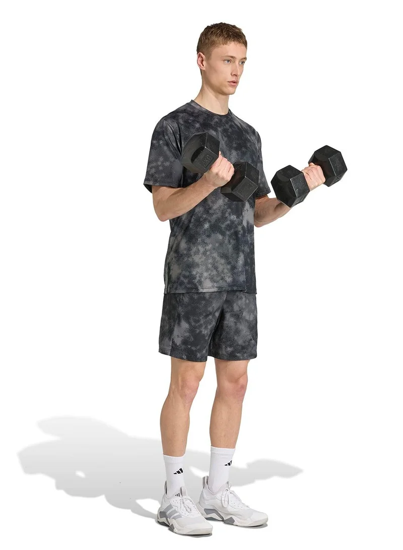 Adidas Sea Aop Tee Black T-Shirt (Short Sleeve) T-Shirts For Men