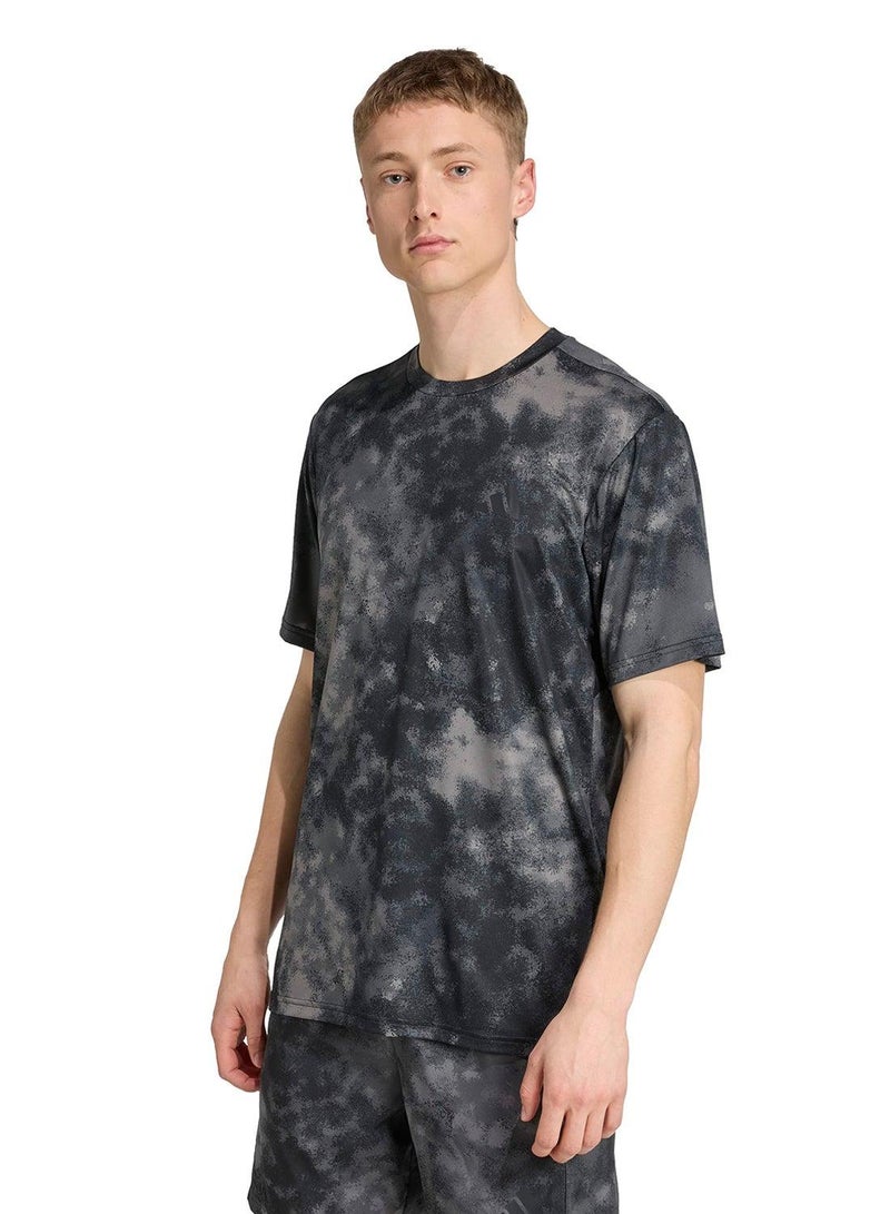 Adidas Train Essentials Seasonal All Over Print Tee - Image 1