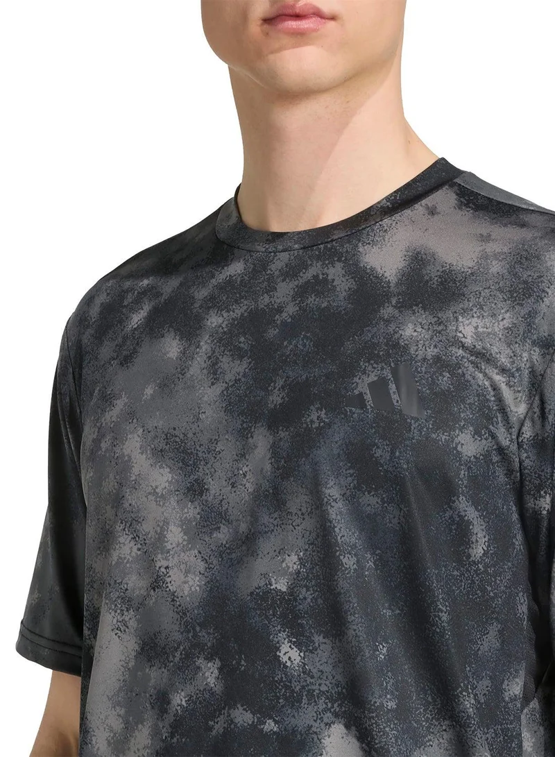 Adidas Sea Aop Tee Black T-Shirt (Short Sleeve) T-Shirts For Men