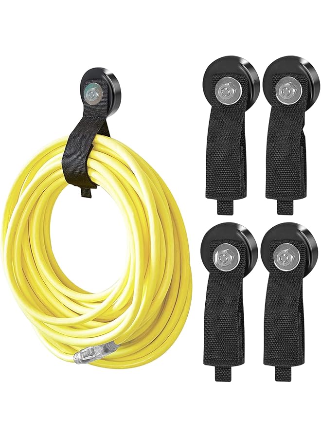 PROMASS Strong Magnetic Hooks, 4 Pcs 50 Pounds, Duty With Rubber Coating, Convenient for Hanging and Organizing, Tool Organization for Garage, Garden, House, Ropes, Hanging, Magnetic for Indoor Outdoor - Image 1