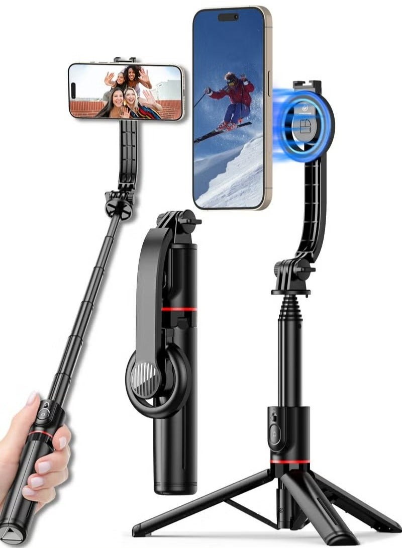 MagStick Selfie Stick Tripod Compatible with MagSafe, 42" Extendable Magnetic Cell Phone Tripod Stand with Wireless Remote, Tripod for iPhone 15 14 13 12 & All Phones - Image 1