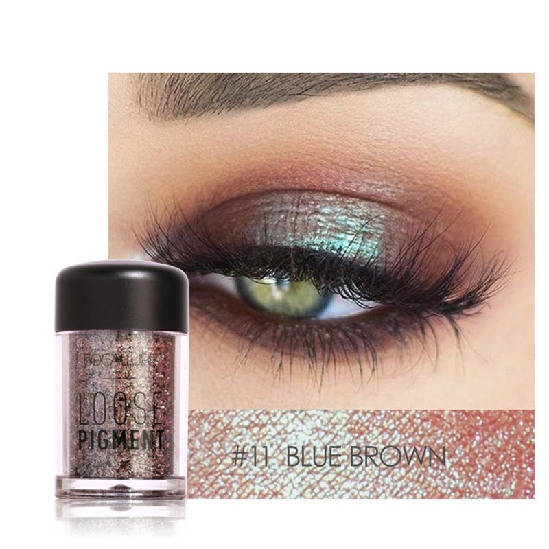 klarako 12 Colors Glitter Eyeshadow Beauty Eyes Pigment Powder Lips Loose Makeup Cosmetics, Glitter Eye Shadow Beauty Eyes Pigment Powder Lips Loose Makeup Cosmetics(#11) #11 - Image 2