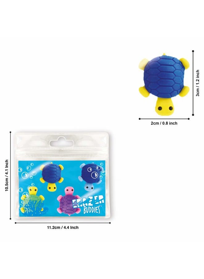 Deluxebase Erazer Buddiez - Sea Turtle Rubber Erasers from Deluxebase. Novelty Stationery for Boys and Girls. Colourful Pencil Eraser Set. Great for Office or School Supplies. - Image 2