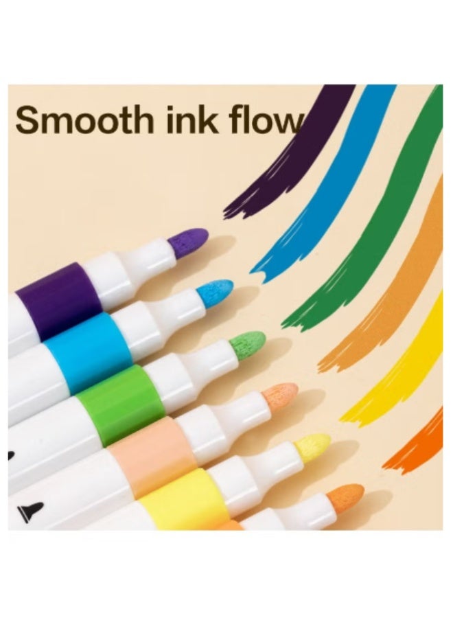 ديلي مجموعة أقلام تلوين أكريليك Deli C191-12 – 12 لونًا زاهيًا، رأس واحد، مقاومة للماء وسريعة الجفاف - Image 2
