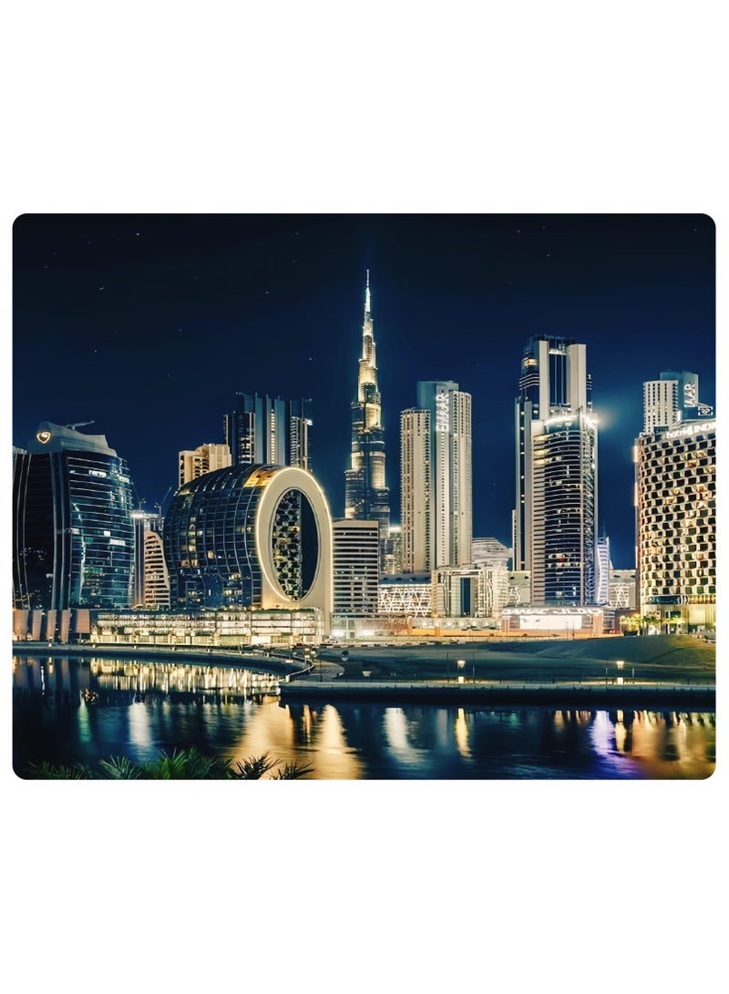 لغز 1000 قطعة، لغز ألوان أفق دبي الليلي، لغز، ترفيه وتسلية، لغز زخرفي، مناسب للكبار والصغار - Image 1