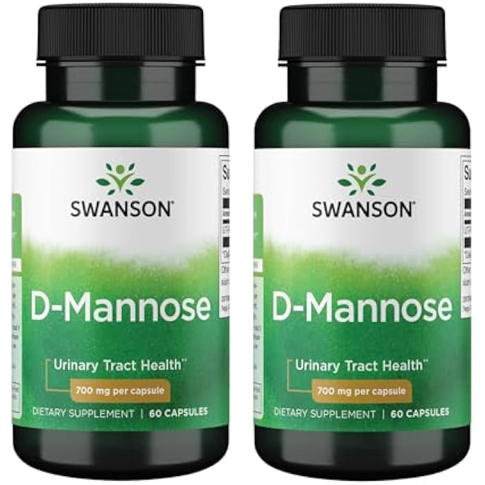 Swanson D-Mannose 700 mg 60 Caps (2 Pack) - Image 1