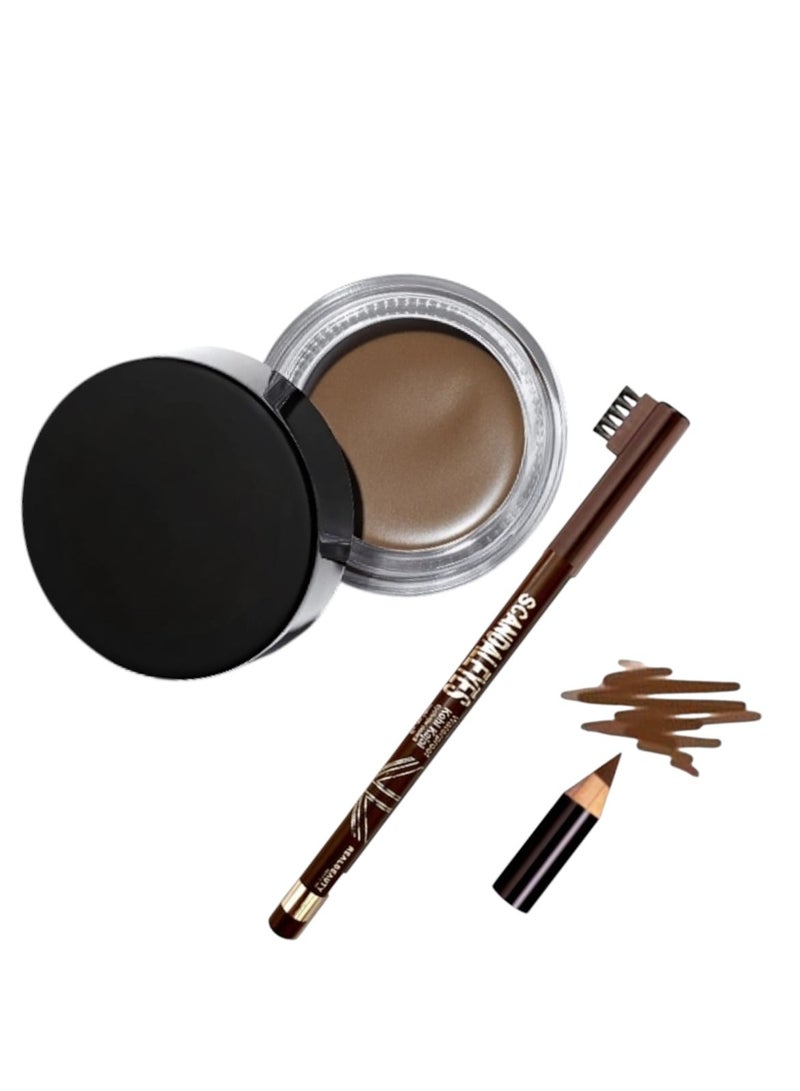 Professional waterproof eyebrow gel, with a brown eyeliner pencil