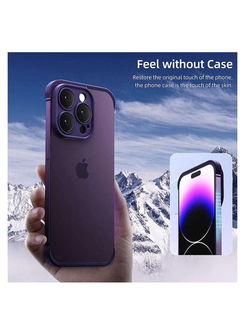 SYOSI Back Camera Lens Protector Silicone Case, Ultra-Thin Lightweight Bumper, Frameless Slim Cover, 10ft Military Drop Protection, for iPhone 14 Pro Max, Purple, 2 Pcs  - Image 5
