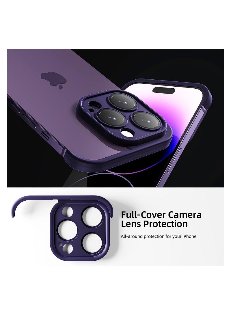 SYOSI Back Camera Lens Protector Silicone Case, Ultra-Thin Lightweight Bumper, Frameless Slim Cover, 10ft Military Drop Protection, for iPhone 14 Pro Max, Purple, 2 Pcs  - Image 3