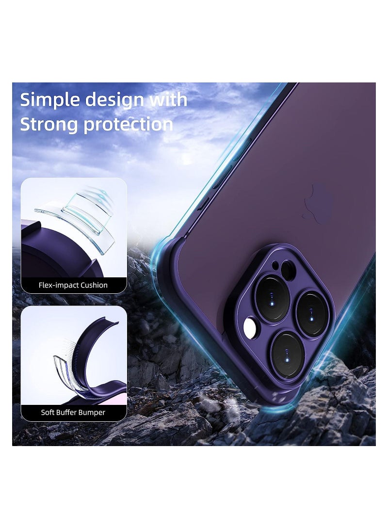 SYOSI Back Camera Lens Protector Silicone Case, Ultra-Thin Lightweight Bumper, Frameless Slim Cover, 10ft Military Drop Protection, for iPhone 14 Pro Max, Purple, 2 Pcs  - Image 4
