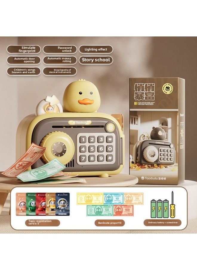 Net Red Tao Doodle Children's Piggy Bank Can Be Saved But Not In And Out Of The Piggy Bank Boys And Girls Toy Gifts Wholesale-Color:Yellow Duck Safe [free Battery]  - Image 1