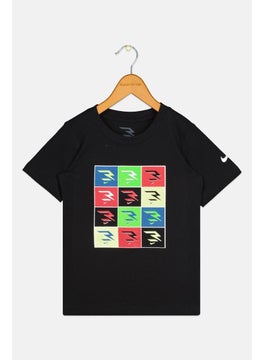Toddlers Boy Sportswear Fit Short Sleeves Training T-shirt, Black