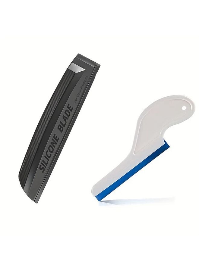 ممسحة نوافذ سيارة محترفة بشفرة سيليكون ناعمة باللونين الأسود والأبيض - Image 1