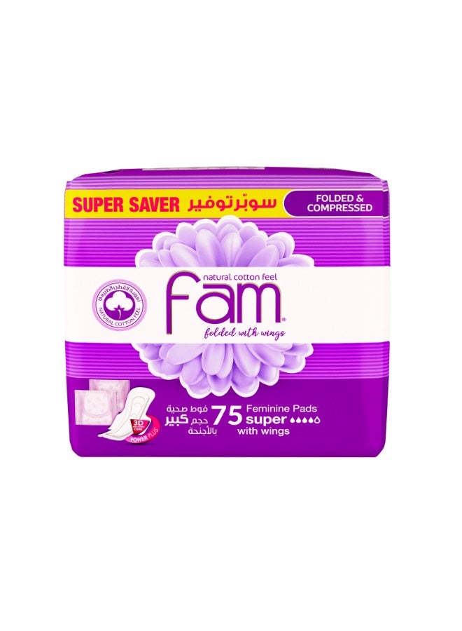 Fam Maxi Sanitary Pad Folded with Wings  super 75 Pads - Image 1