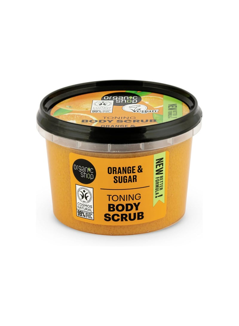 Organic Shop سكراب الجسم المنعش من أورجانيك شوب بالبرتقال والسكر، 250 مل