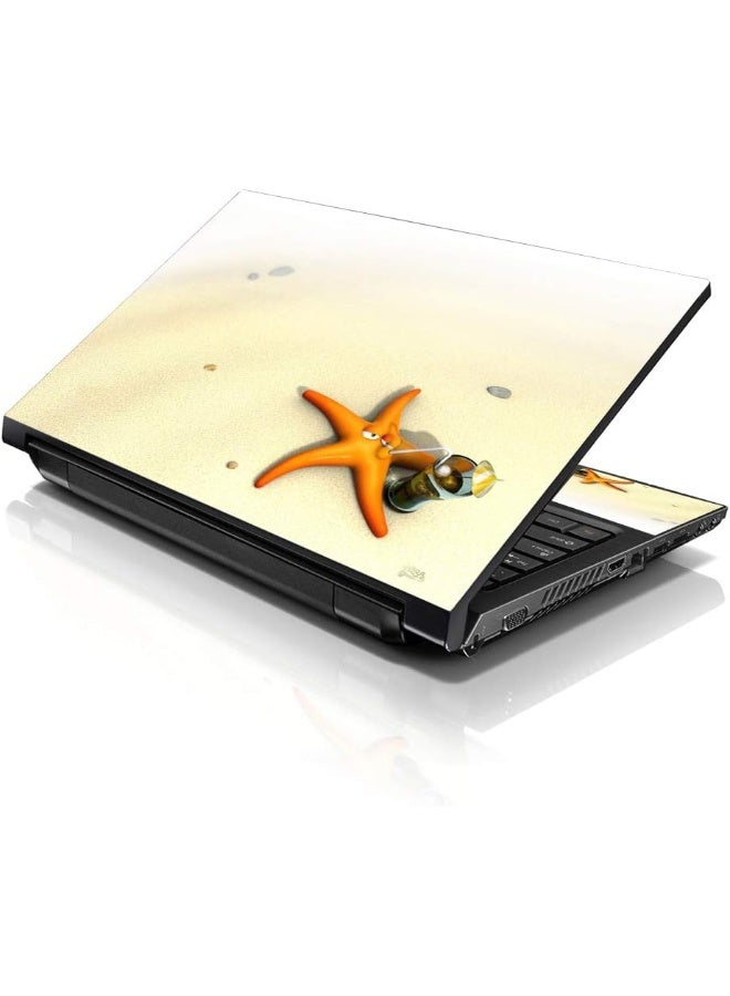 LSS Laptop 17-17.3" Skin Cover with Colorful Star Fish Pattern for HP Dell Lenovo Apple Asus Acer Compaq - Fits 16.5" 17" 17.3" 18.4" 19" (2 Wrist Pads Free) - Image 1