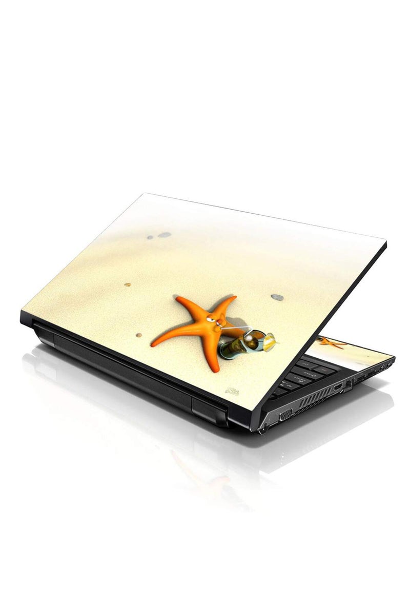 LSS Laptop 17-17.3" Skin Cover with Colorful Star Fish Pattern for HP Dell Lenovo Apple Asus Acer Compaq - Fits 16.5" 17" 17.3" 18.4" 19" (2 Wrist Pads Free) - Image 1