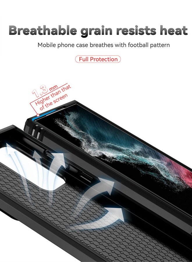 DUNISO Samsung Galaxy S24 Ultra Phone Case Full Body Protective Phone Cover Anti-fall Anti-fingerprint Phone Case With Phone Holder Camera Protector and Wireless Charging for Galaxy S24 Ultra 5G Phone Case  - Image 4