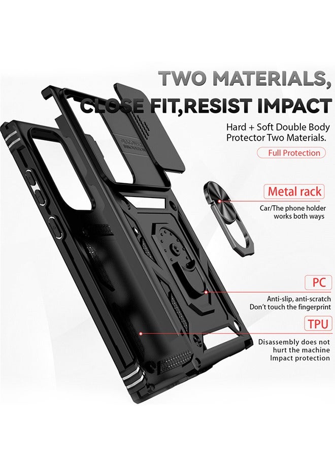 DUNISO Samsung Galaxy S24 Ultra Phone Case Full Body Protective Phone Cover Anti-fall Anti-fingerprint Phone Case With Phone Holder Camera Protector and Wireless Charging for Galaxy S24 Ultra 5G Phone Case  - Image 2